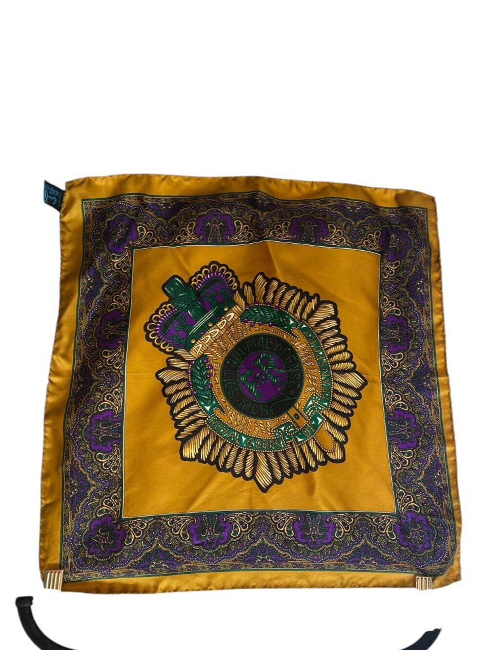 Royal Corps of Transport 100% silk luxury crown paisley pocket square scarf 17"